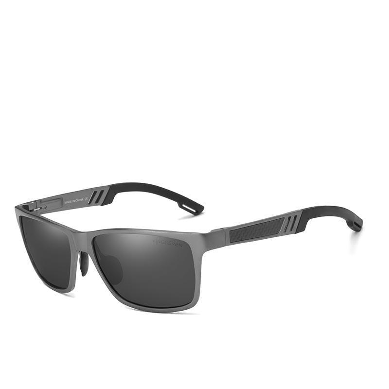 Stevvex aluminium polarized sunglasses gray frame dark lenses retro modern sport driving on Tampa Home & Garden Store
