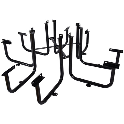 Square Outdoor Steel Picnic Table with Umbrella