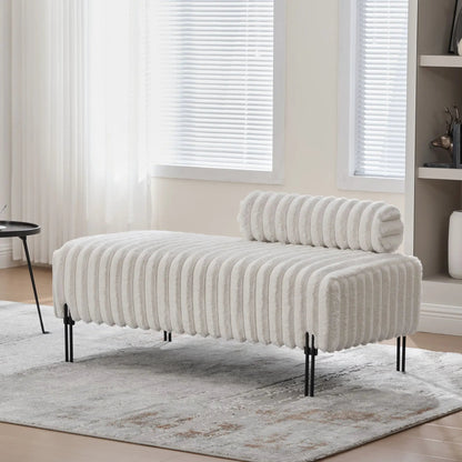 Mini Loveseat With Adjustable Backrest and Fur