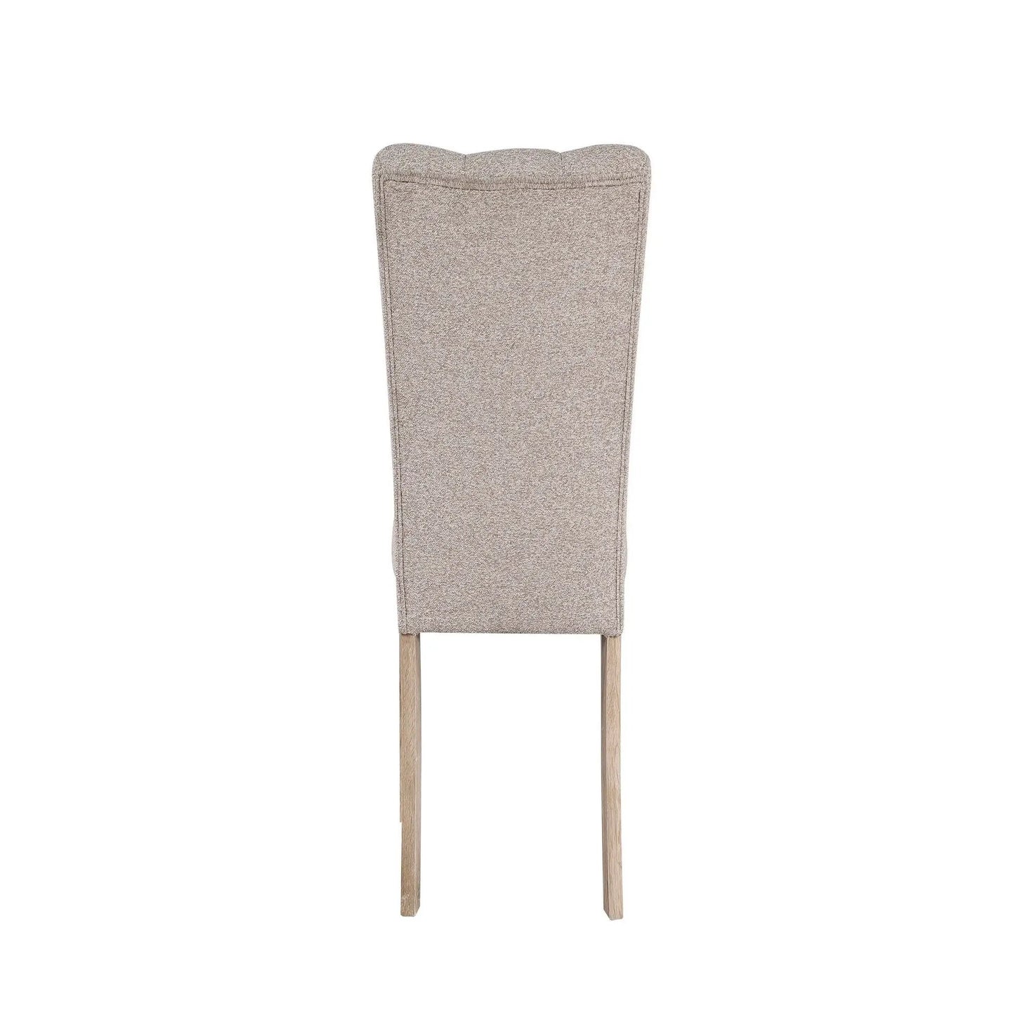 Stone Dining Chair Set of 2 Beige Rubberwood