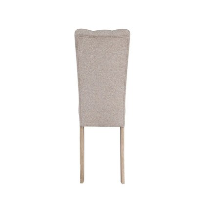 Stone Dining Chair Set of 2 Beige Rubberwood