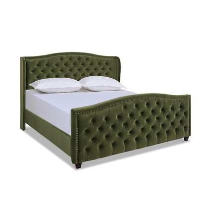 Solid Upholstered Bed Frame and Headboard Set