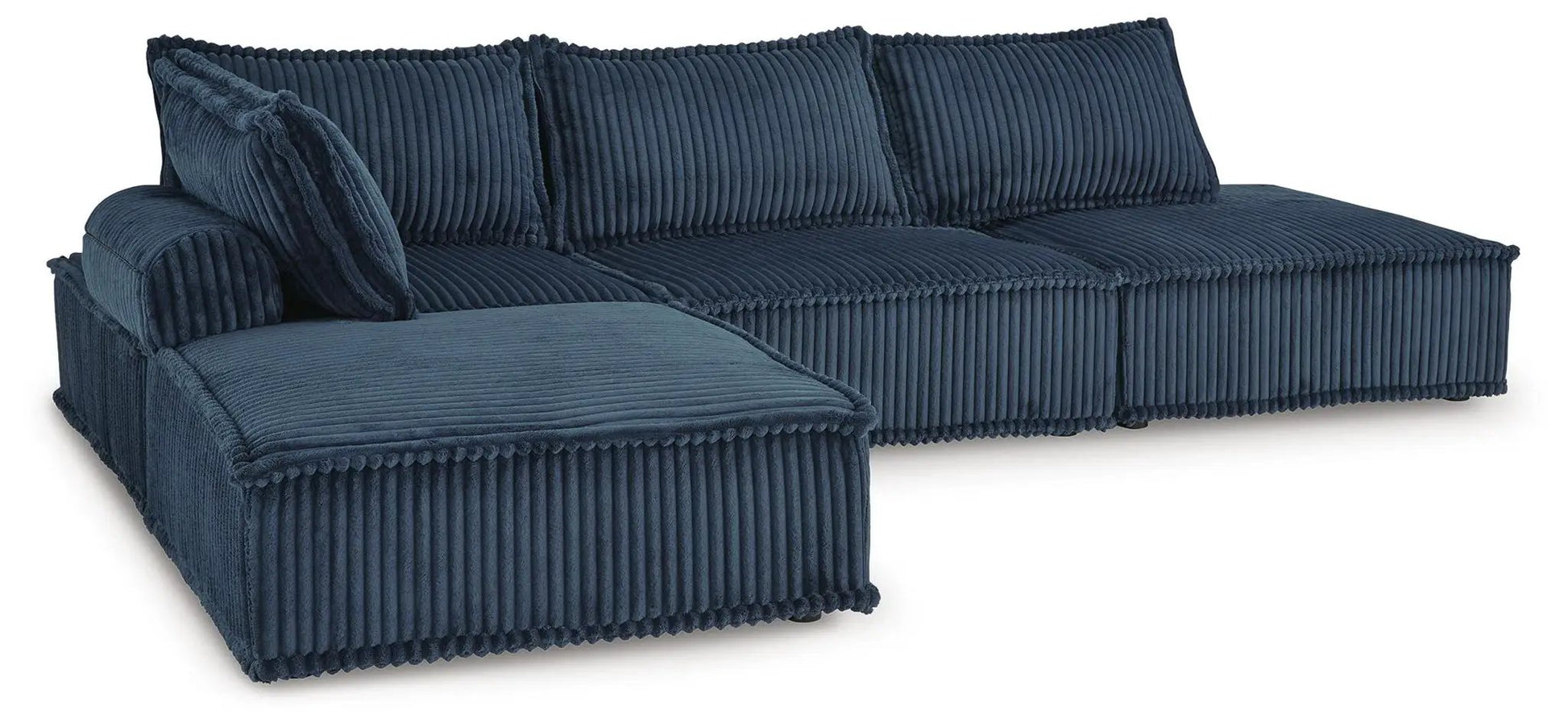 Bales stationary sectional sofa in navy corduroy with chaise by Unique Piece Furniture on Tampa Home & Garden Store