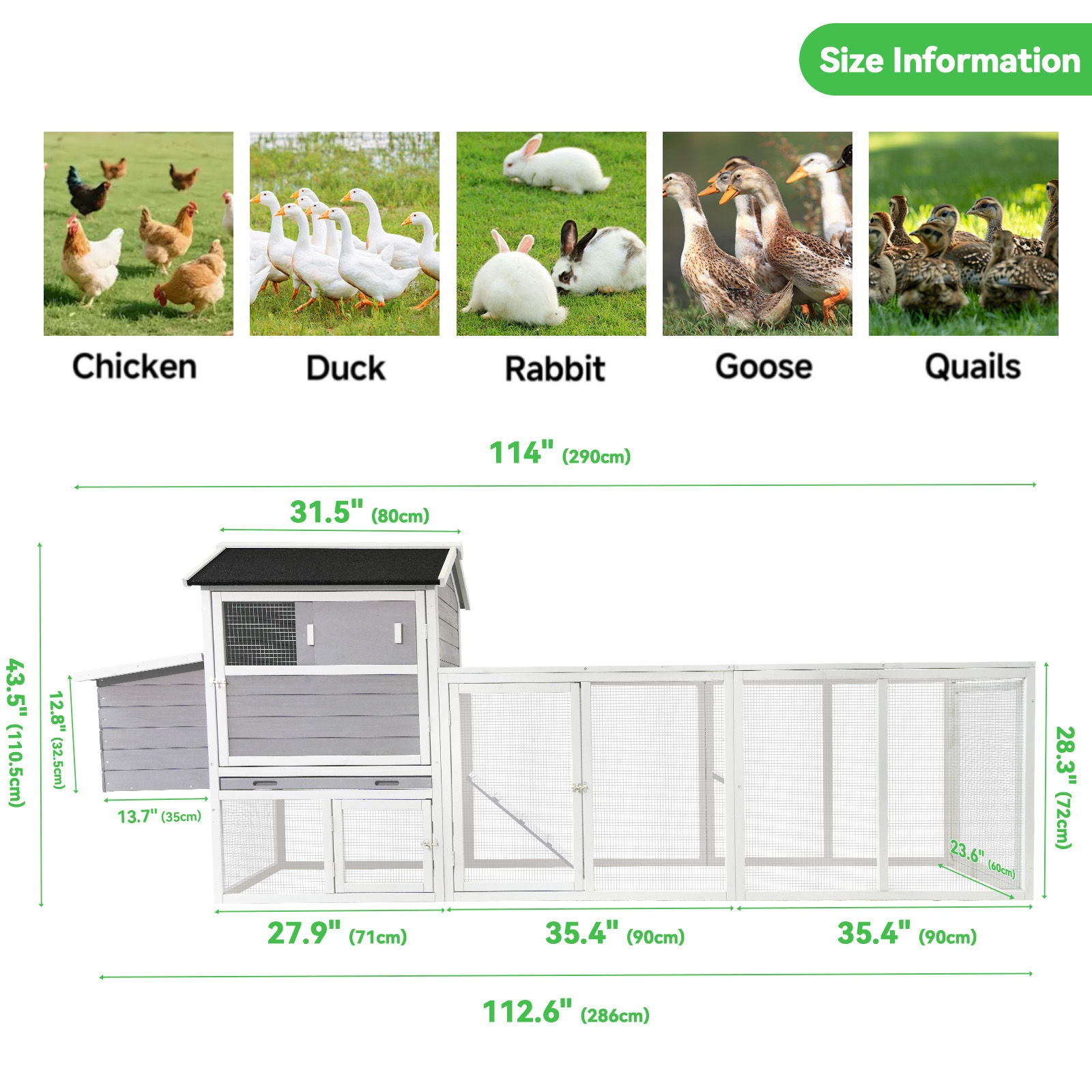 Chicken Coop With Run And Nesting Box by HouseOfZazla, large coop with nesting box and run on Tampa Home & Garden Store