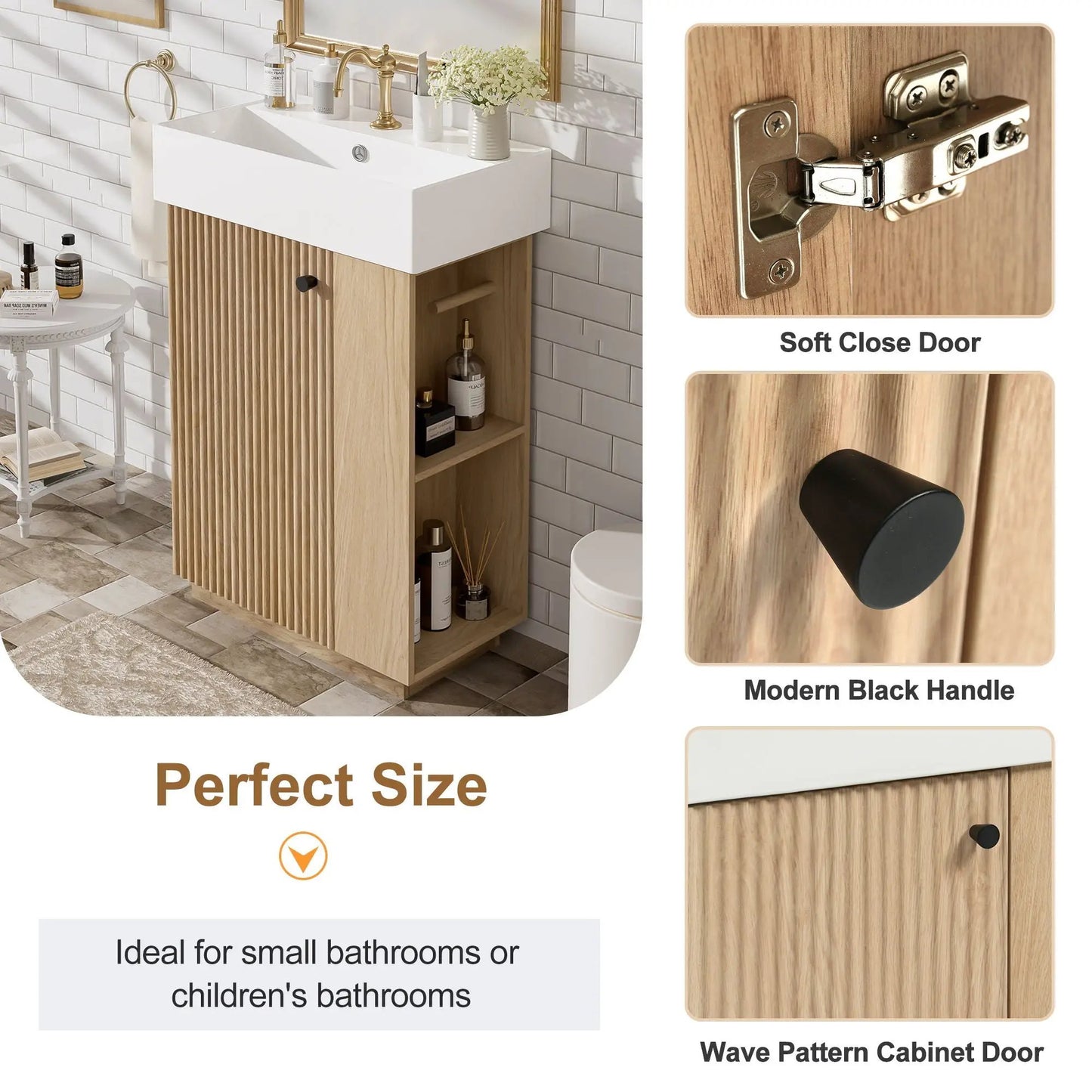 Bathroom Vanity With Sink, Freestanding Cabinet