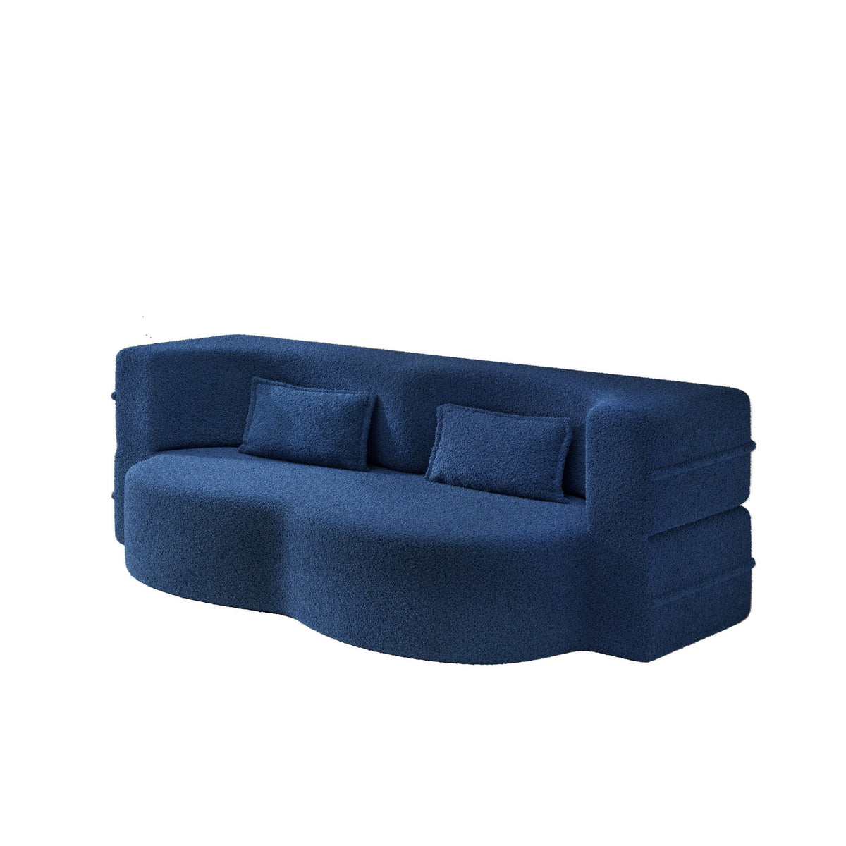 Modern Floor Sleeper Sofa Bed And Two Pillows