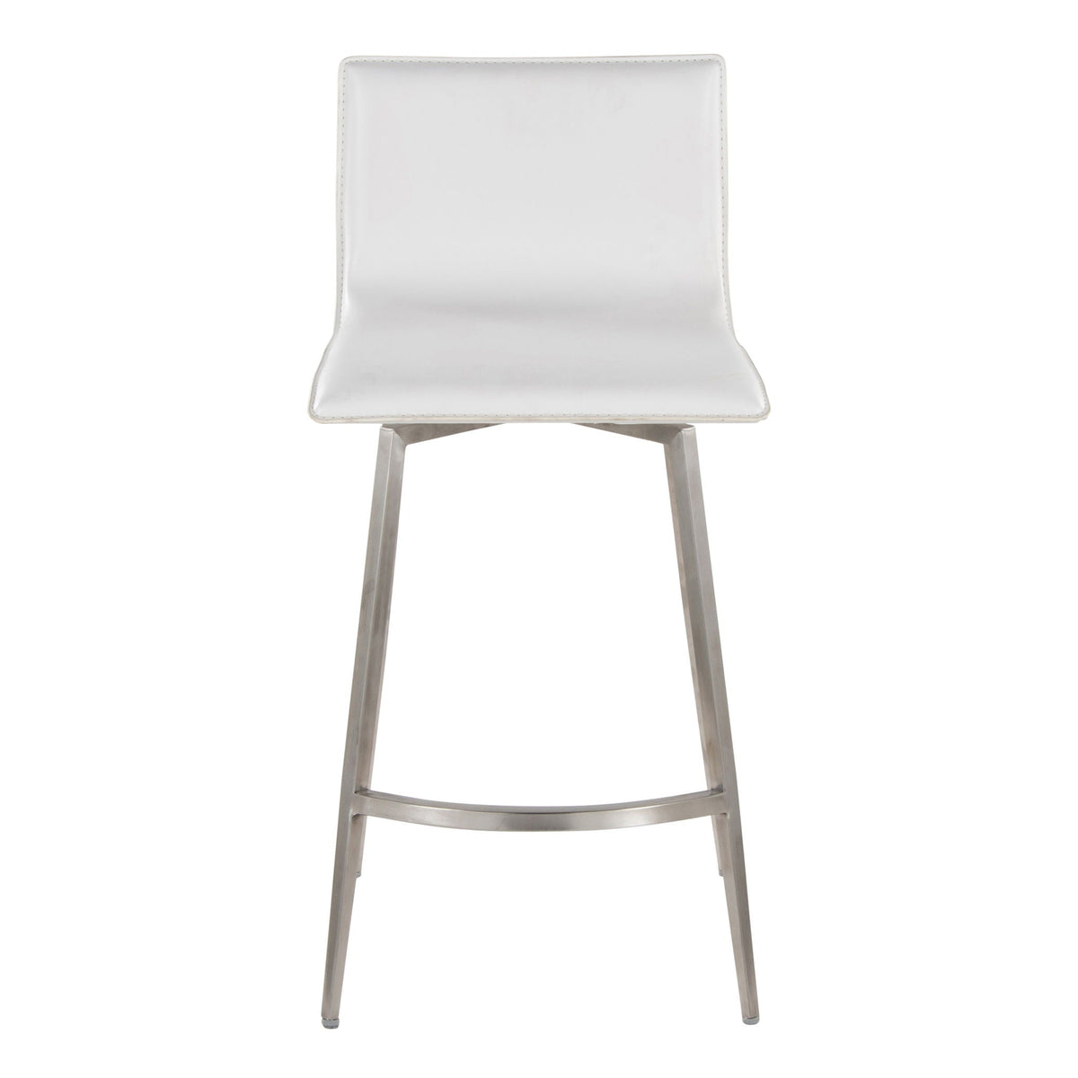 Mara upholstered counter stool with swivel white set of 2 chrome legs by HouseOfZazla on Tampa Home & Garden Store