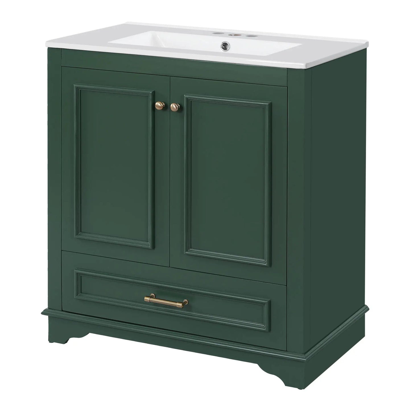 Bathroom vanity with sink, soft-close doors, adjustable shelf in green by Unique Piece Furniture on Tampa Home & Garden Store