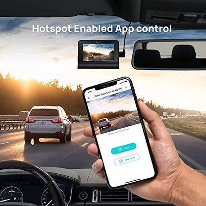 70mai A800S True 4K dash cam with IMX415 sensor, app control in car interior on Tampa Home & Garden Store