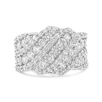 10K white gold diamond multi-row cluster ring 3.00 cttw I3 size 7 Bids.com on Tampa Home & Garden Store