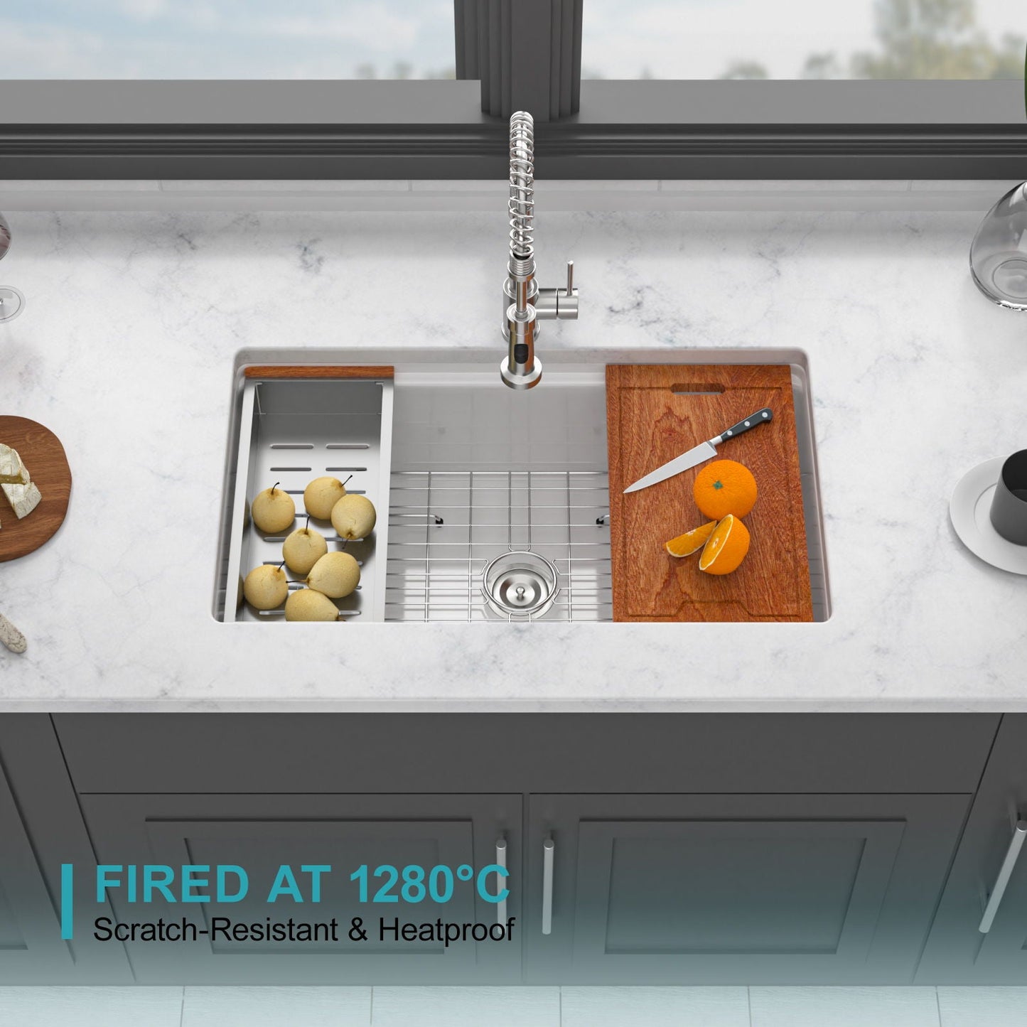 Undermount Workstation and Ceramic Kitchen Sink
