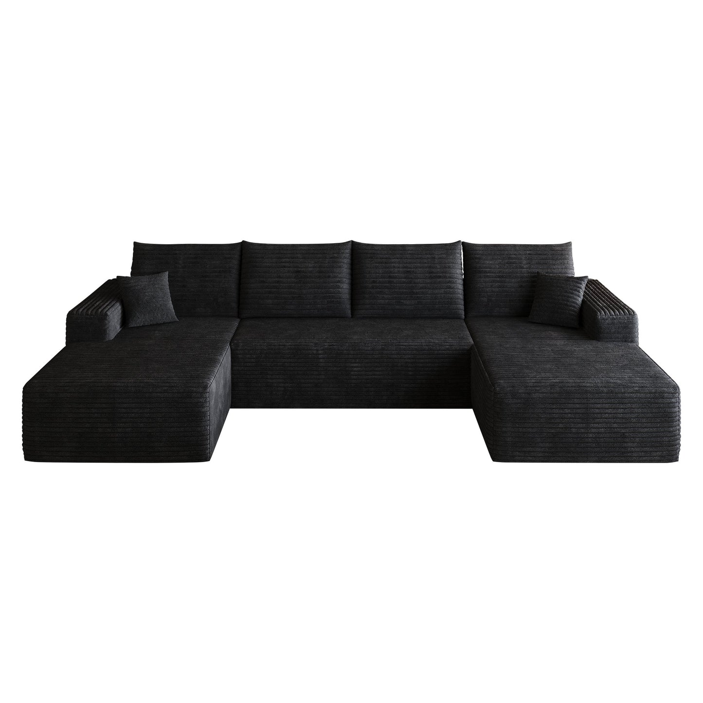 134-inch Cloud Sectional Sofa by HouseOfZazla in charcoal fabric, large L-shaped sectional on Tampa Home & Garden Store