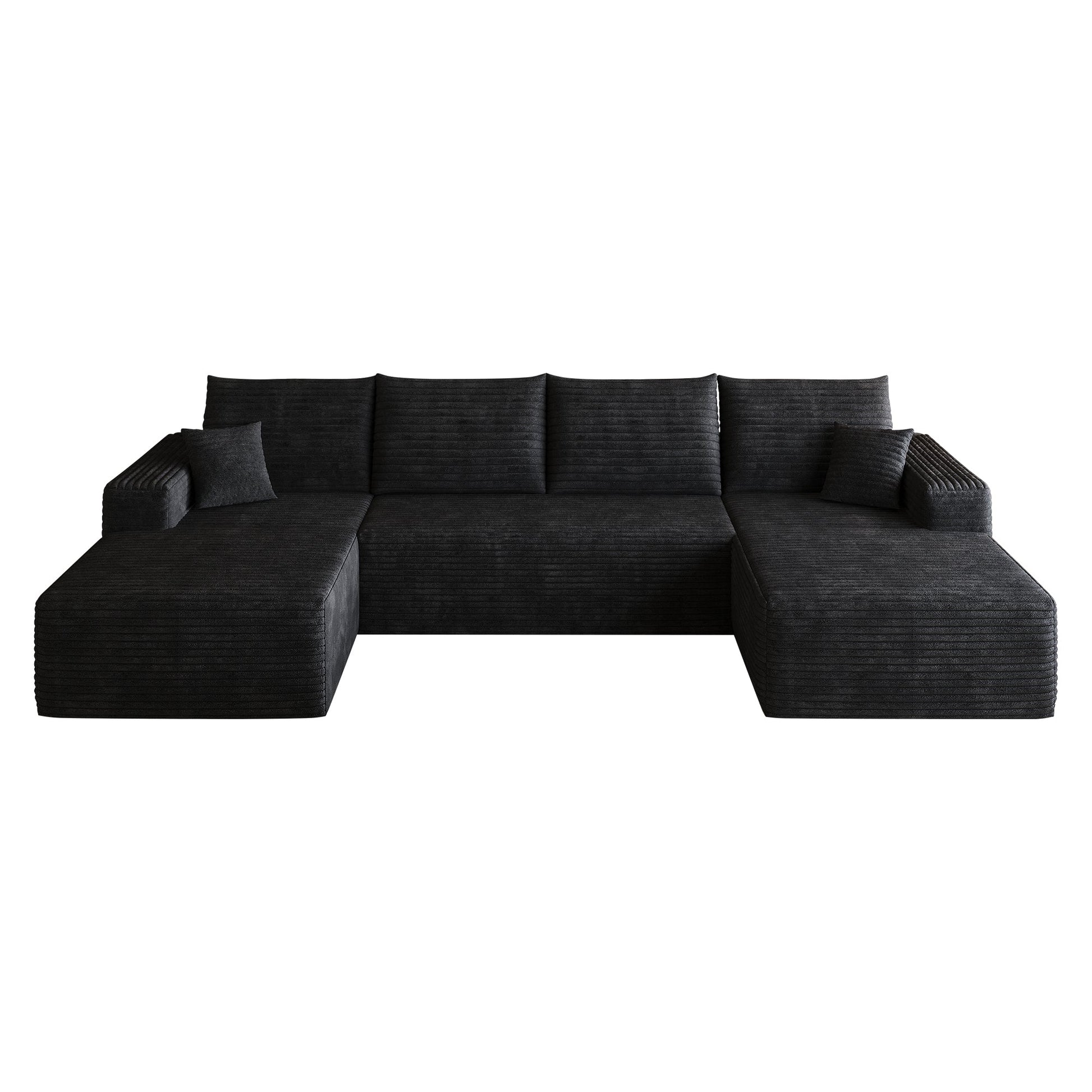 134-inch Cloud Sectional Sofa by HouseOfZazla in charcoal fabric, large L-shaped sectional on Tampa Home & Garden Store