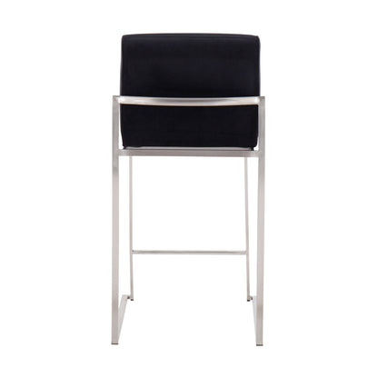 Contemporary High Back Counter Stool padded black backrest chrome frame HouseOfZazla on Tampa Home & Garden Store