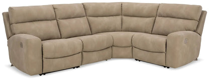 Next-Gen Durapella reclining sectional Unique Piece Furniture tan with power recline on Tampa Home & Garden Store