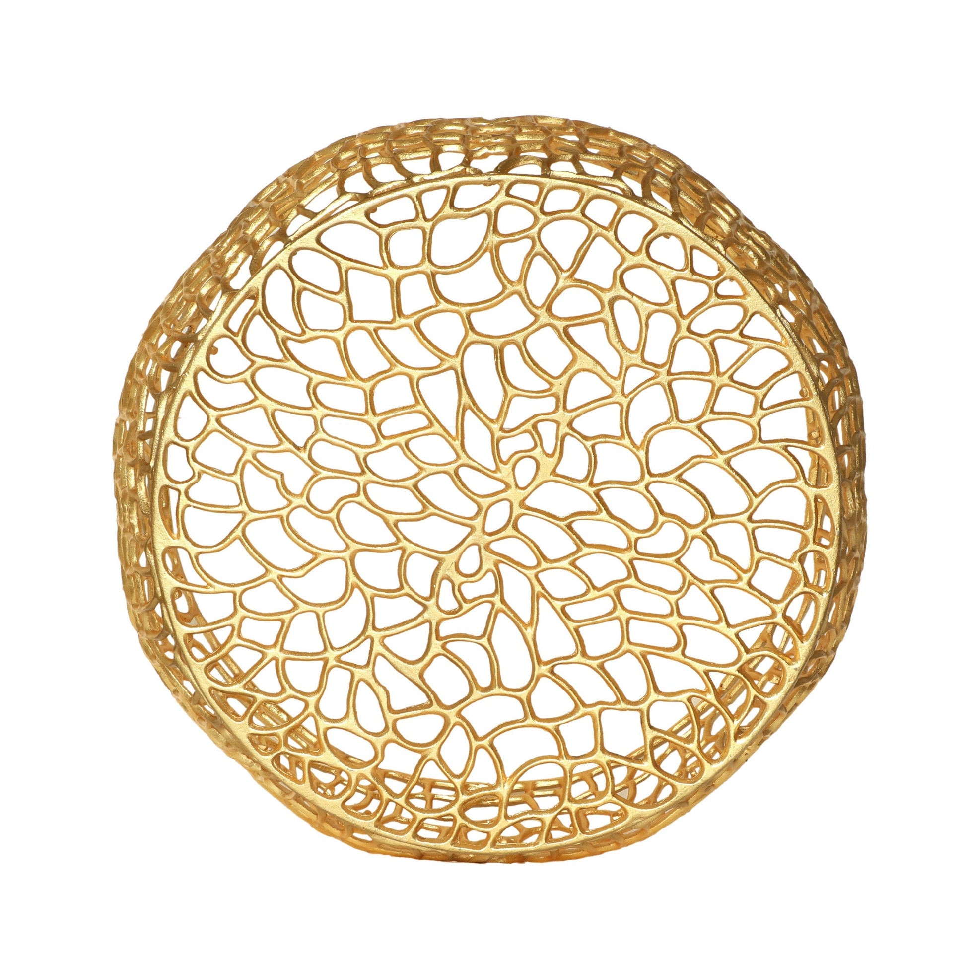 Modern glam mesh coffee table with gold lattice aluminum frame by HouseOfZazla on Tampa Home & Garden Store