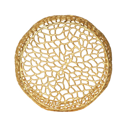 Modern glam mesh coffee table with gold lattice aluminum frame by HouseOfZazla on Tampa Home & Garden Store