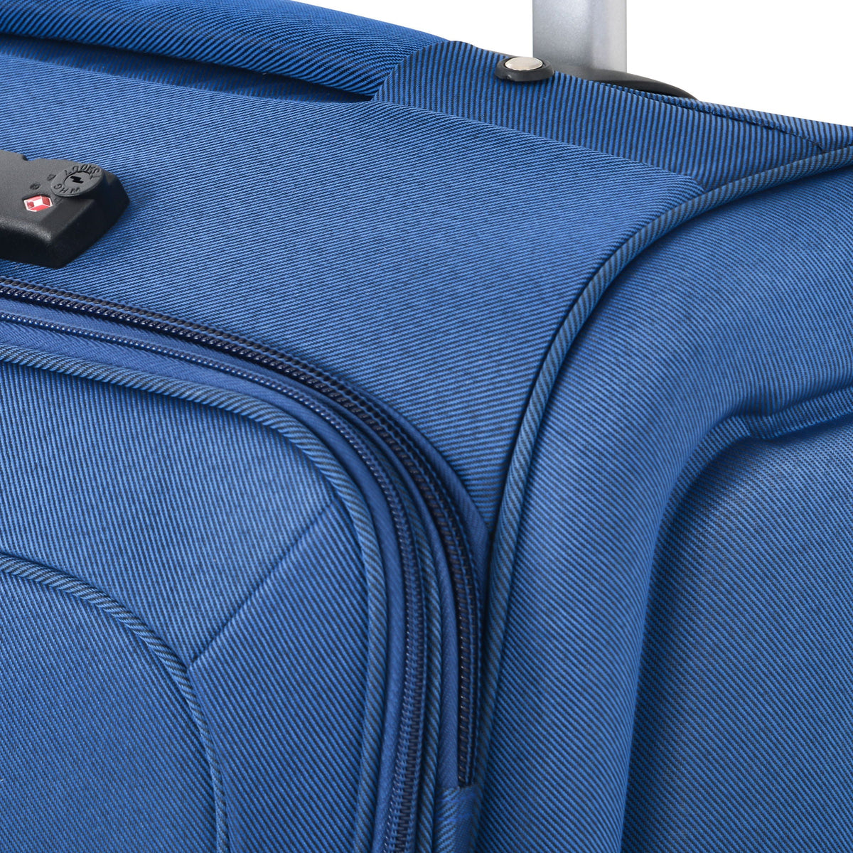 Softside blue luggage set fabric with expandable zippers and telescoping handle HouseOfZazla on Tampa Home & Garden Store