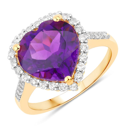 Ring with 4.86ct amethyst, white topaz halo, yellow gold band by Bids.com on Tampa Home & Garden Store