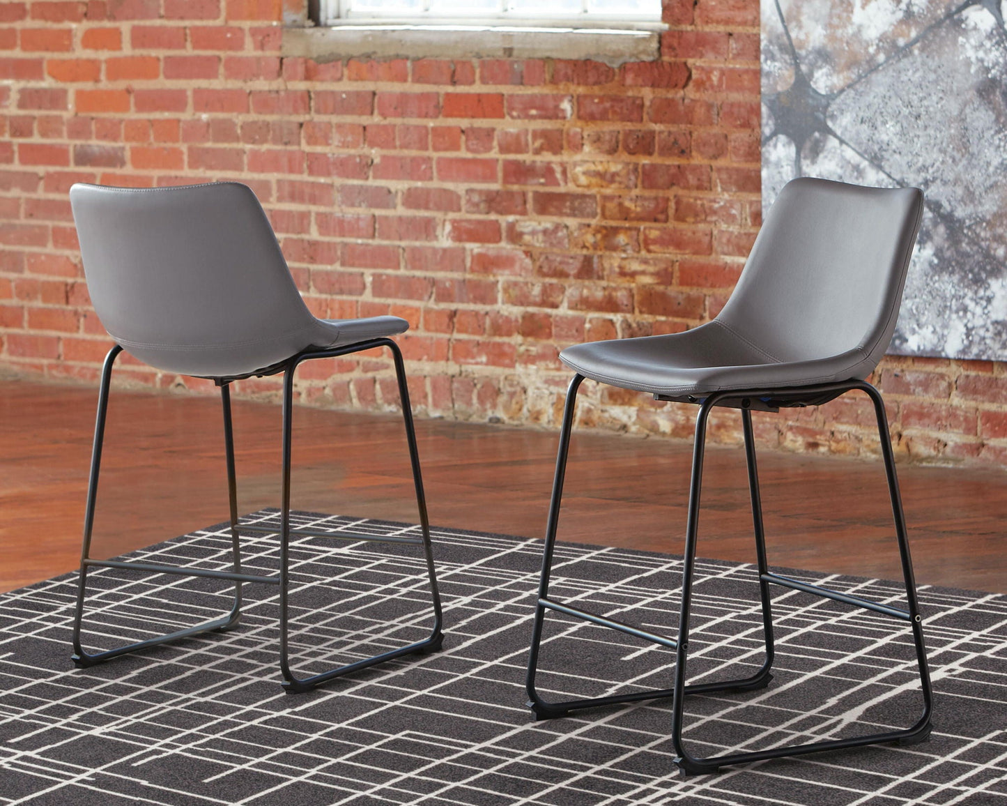 Centiar Upholstered Barstool Set of Two Dining