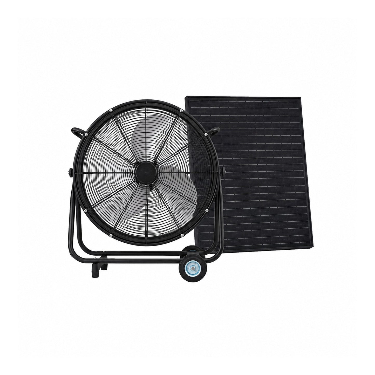 24 Inch Solar Floor-Standing Fan with adjustable panel, black frame HouseOfZazla on Tampa Home & Garden Store