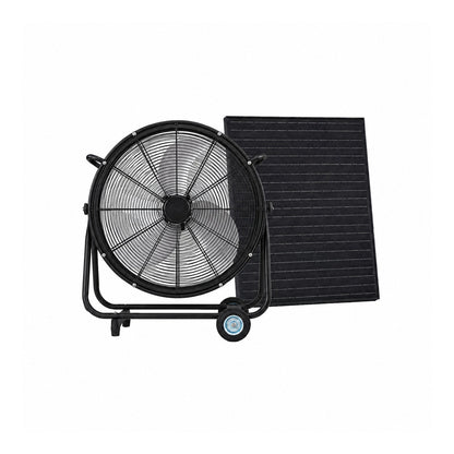 24 Inch Solar Floor-Standing Fan with adjustable panel, black frame HouseOfZazla on Tampa Home & Garden Store