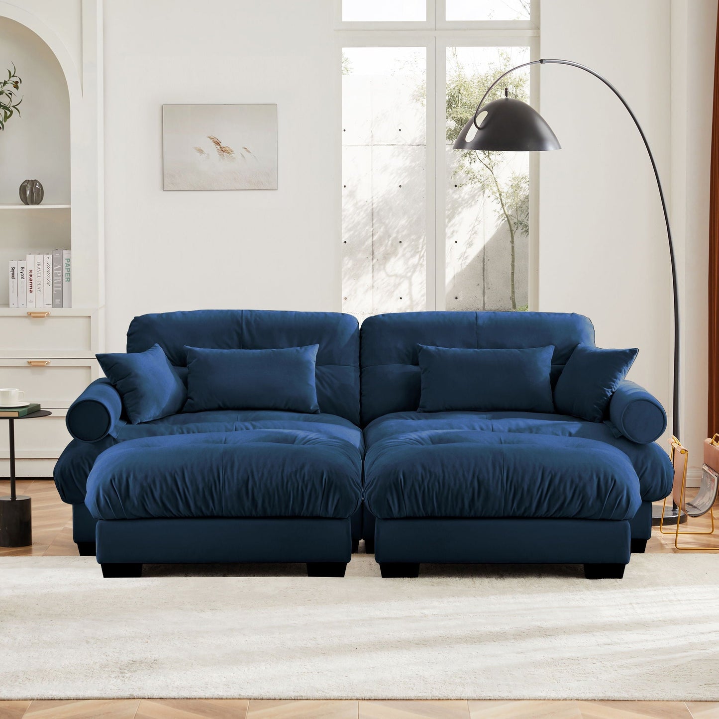 Oversized Modular Sofa with Movable Ottoman