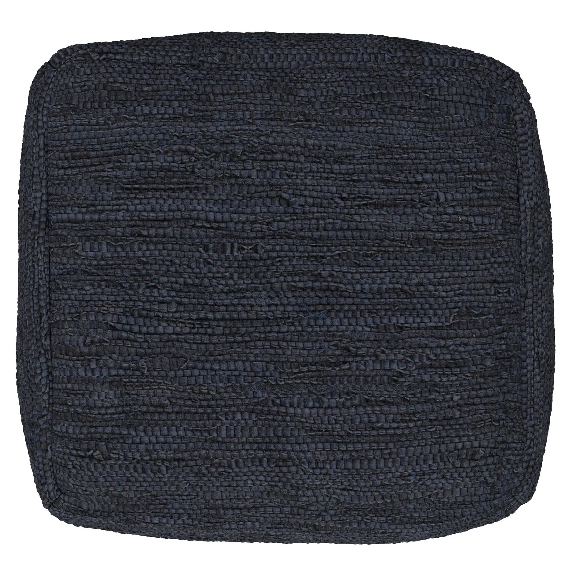 Fredrik Handcrafted Square Pouf by Unique Piece Furniture in dark navy woven fabric on Tampa Home & Garden Store