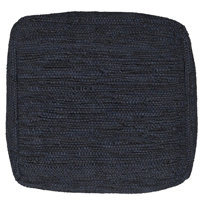 Fredrik Handcrafted Square Pouf by Unique Piece Furniture in dark navy woven fabric on Tampa Home & Garden Store