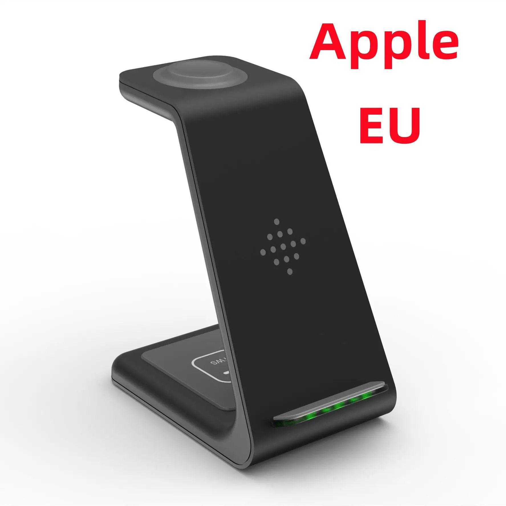 3-in-1 fast wireless charging station stand for phones, black with LED indicator on Tampa Home & Garden Store