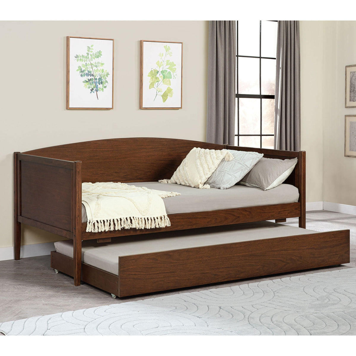 Fallbrook Twin Daybed with Trundle in walnut wood by HouseOfZazla on Tampa Home & Garden Store