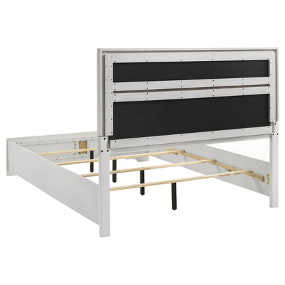 Annie 4 Piece Bedroom Set bed frame, metal frame with black panel accents by HouseOfZazla on Tampa Home & Garden Store