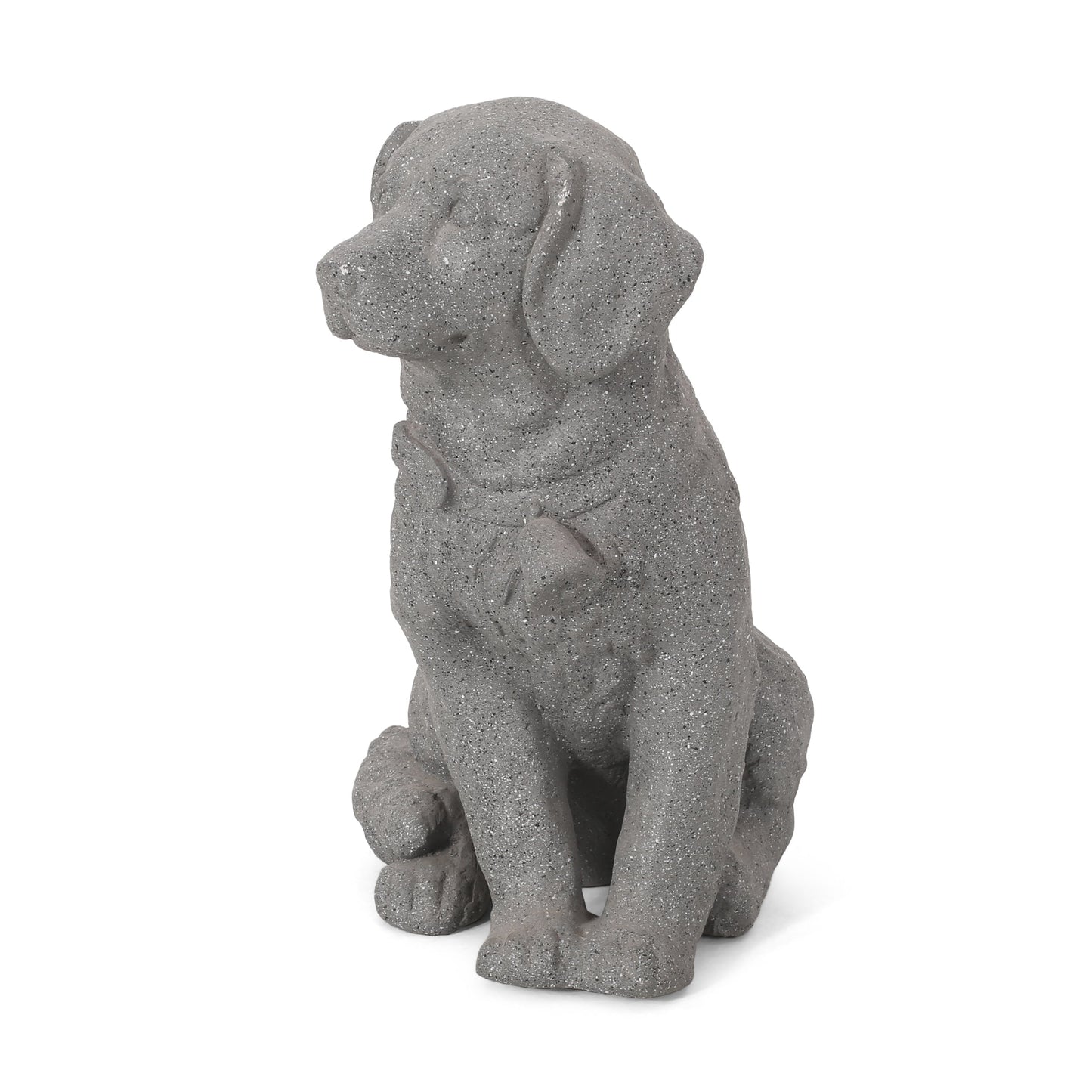 A Gray Mgo Dog Statue in Outdoor Garden Decor