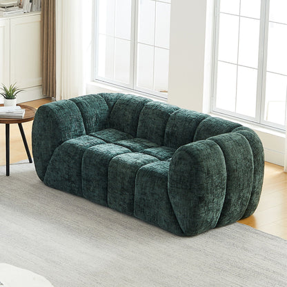 Modern Piano Key Backrest Sofa With Upholstery