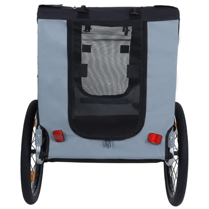 Large Folding Bike Trailer for Dogs by HouseOfZazla, blue gray fabric with black mesh front on Tampa Home & Garden Store