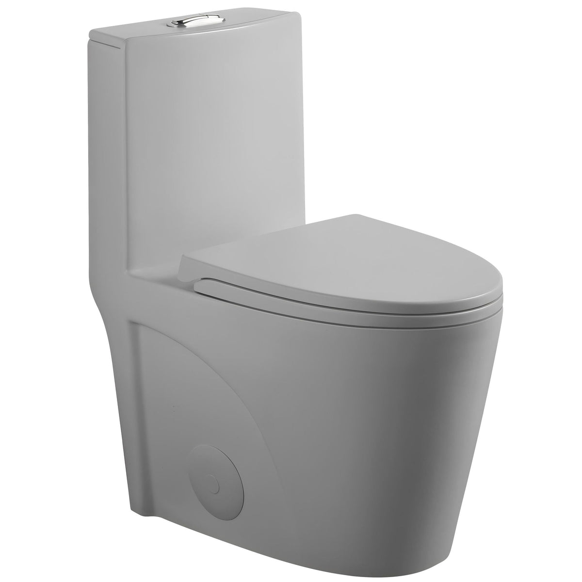 HouseOfZazla 1-piece ADA-height dual-flush toilet in gray with Tornado flush on Tampa Home & Garden Store
