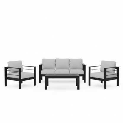 Outdoor Iron Patio Set With The Thick Cushions