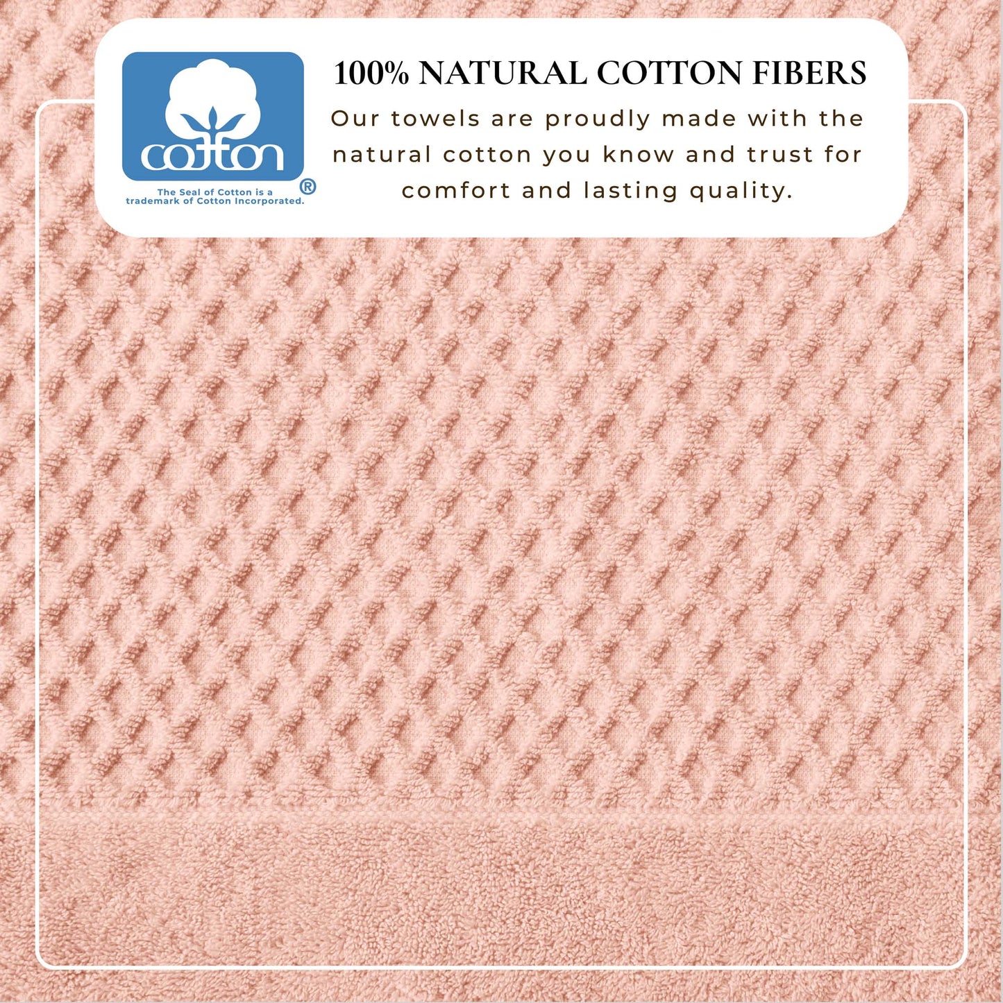 Cotton Diamond Waffle Weave Bath Towel Set