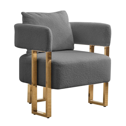 Modern teddy fleece upholstered chair with gold metal legs Unique Piece Furniture on Tampa Home & Garden Store