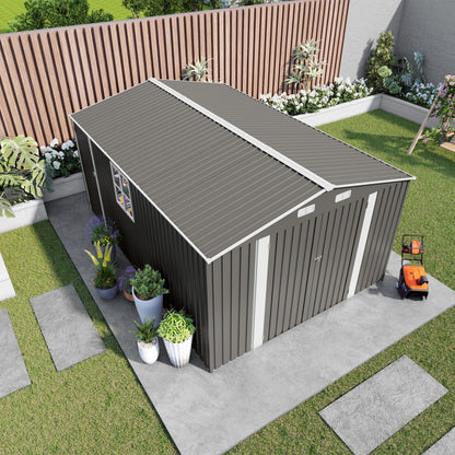 Outdoor Metal Storage Shed With Lockable Doors