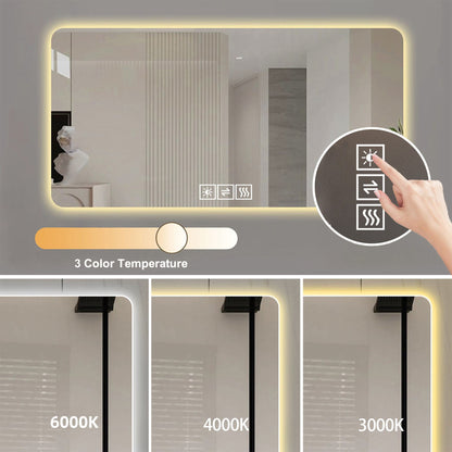 LED bathroom mirror Pearl Silver with 3-color temperature dimmable backlight by HouseOfZazla on Tampa Home & Garden Store