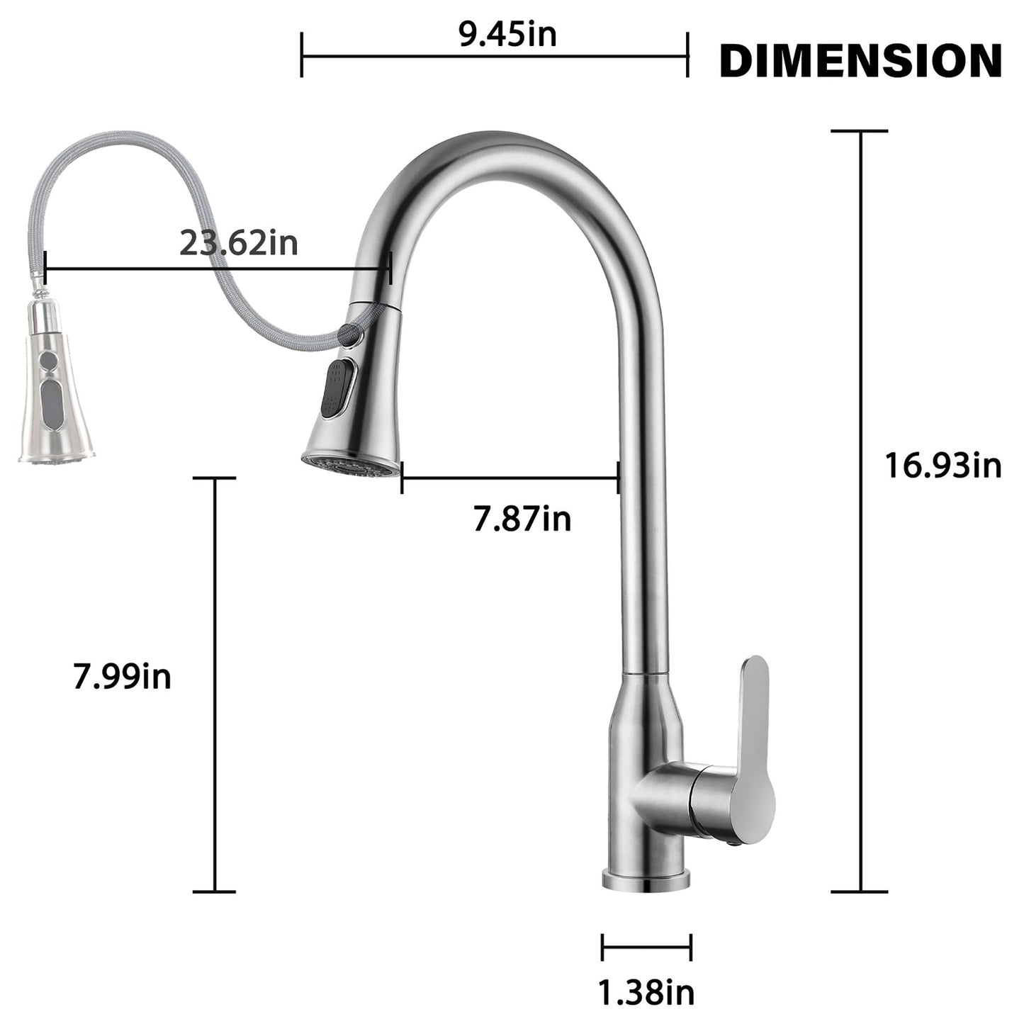 Stainless Steel Kitchen Faucet Brushed Nickel