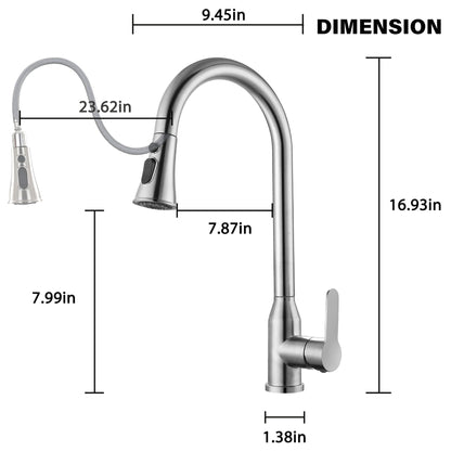 Stainless Steel Kitchen Faucet Brushed Nickel