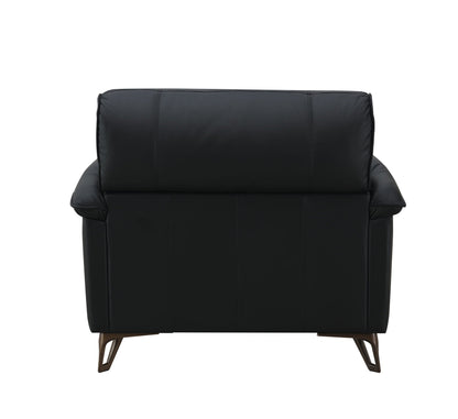 HouseOfZazla black top-grain leather arm chair with plush cushions on Tampa Home & Garden Store