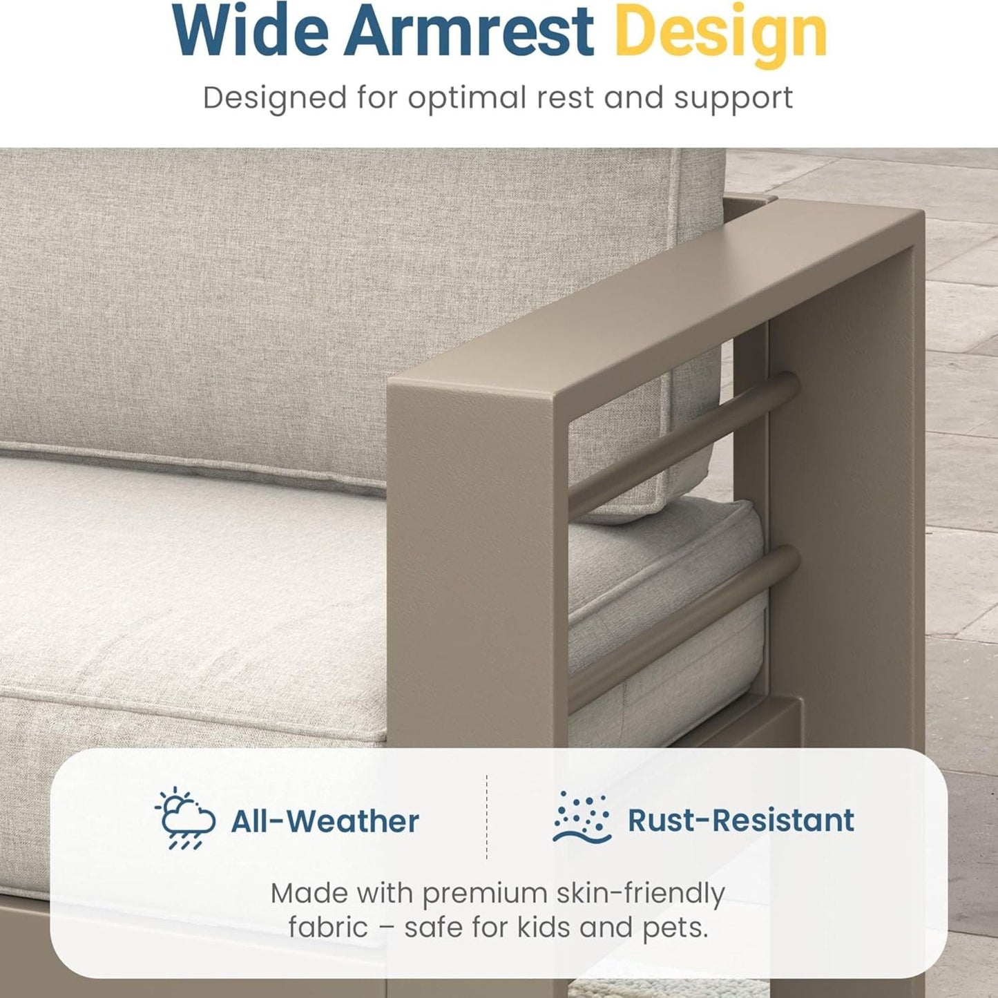 All Weather Patio Chairs and Thick Foam Cushions