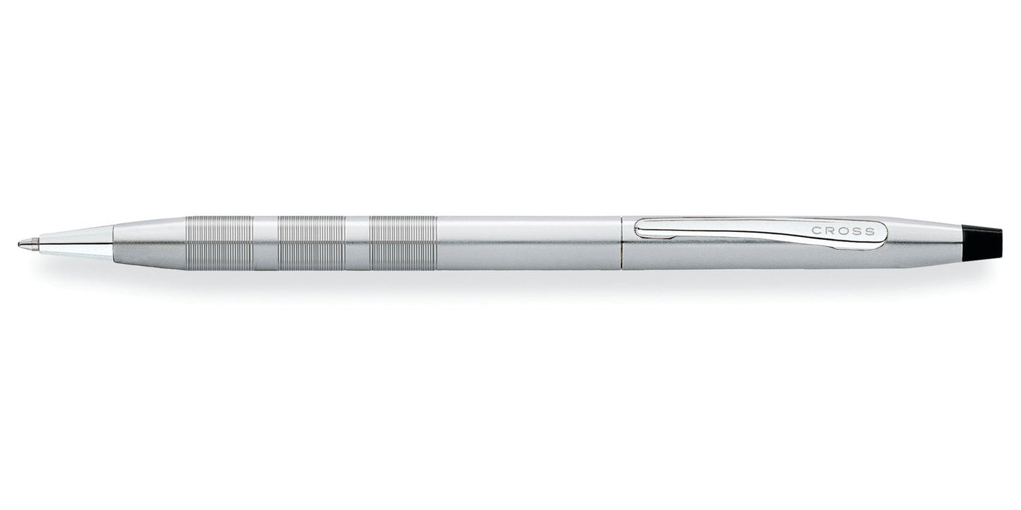 Cross Classic Century satin chrome ballpoint pen with textured grip rings and clip on Tampa Home & Garden Store