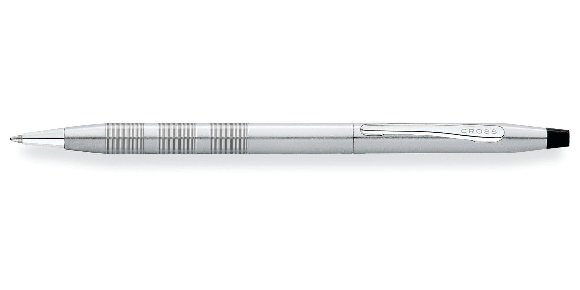 Cross Classic Century satin chrome ballpoint pen with textured grip rings and clip on Tampa Home & Garden Store