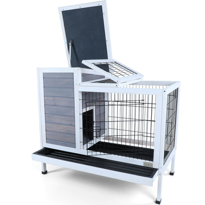 Two Tier Wooden Rabbit Cage for Small Animals