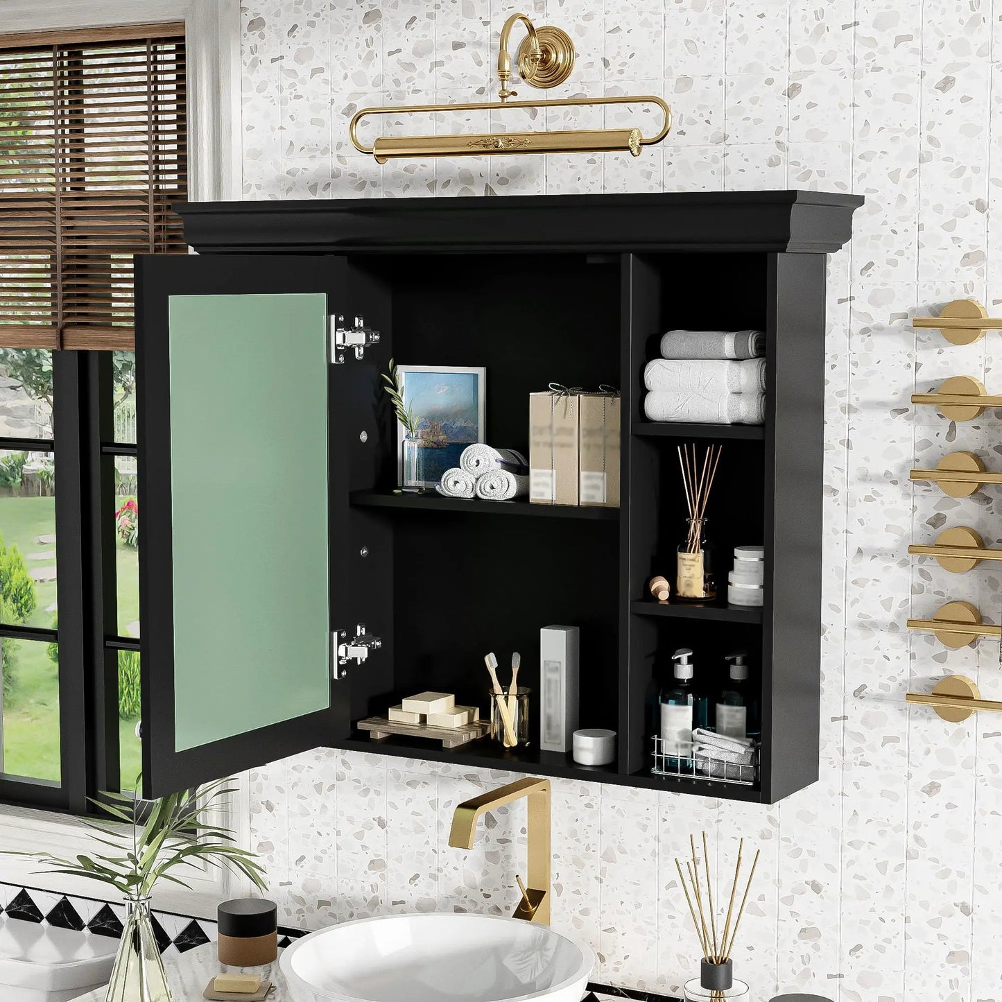 Wall Mounted Bathroom Storage Cabinet With Mirror