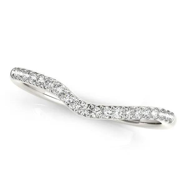 14k white gold curved pave diamond wedding ring, 1/4 cttw, by Bids.com on Tampa Home & Garden Store